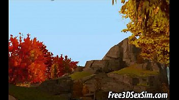 Preview 3 of Fuck Finisher - Foxy 3D brunette babe getting fucked in the woods
