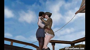 Preview 1 of Publicporn 1 - This sexy 3D pirate babe is getting fucked by a black cock
