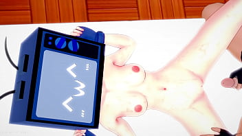 Preview 4 of Padoshi Sex - La vagina de Tv Woman esta muy apretada quitandole la toalla para follar