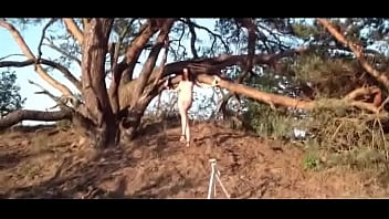 Preview 2 of Mera Ghoda Ladki Sexy Video - Awesome brunette hoe gets naked outdoor