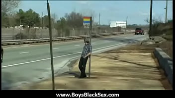Preview 2 of Actresses Kaftrina Kaf - Black sexy gay boys bang white studs 09