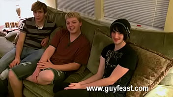 Preview 1 of Paddy Boy - Aron,  Kyle and James are h. out on the sofa and ready to have