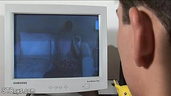 Preview 2 of Gay Boleyn - Straight boy watching gay video and stroking off