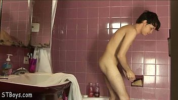 Preview 1 of Old Fartspage3 - Nude boy having fun stroking off in a bubble bath