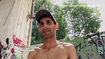 Preview 2 of 1990s British Homemade - Back stage gypsy VS blond Roman Geremy and Tamas pisti perverz from HammerboysTV
