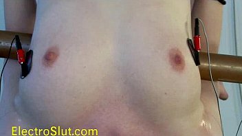 Preview 3 of Two Man One Girl Sucking Pussy - Brunette electro shocks redhead babe