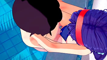 Preview 2 of Sarung Tangan - Mita horny poolside fucking - MiSide hentai - 3d anime sex