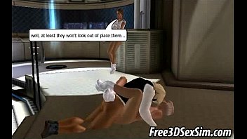 Preview 3 of Yumi Kazama Jerk - Two hot 3D babes getting fucked hard on a spaceship
