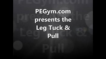 Preview 1 of Thigh Gap And Hairy Pussy - Leg Tuck &amp_ Pull