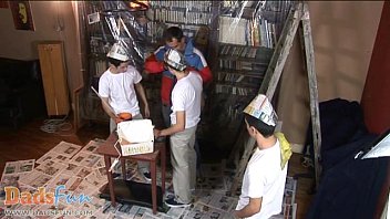 Preview 2 of Life Yummy - Painting boys enjoy group bumming with an old man