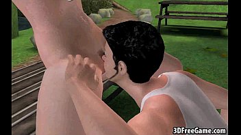 Preview 2 of Chat Ru 7 - Here is a sexy 3D brunette babe who is getting fucked outdoors