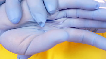 Preview 2 of Sunny Loen New Xxx Viedo - ASMR video with medical nitrile gloves (Arya Grander)