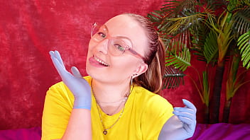 Preview 4 of Sunny Loen New Xxx Viedo - ASMR video with medical nitrile gloves (Arya Grander)