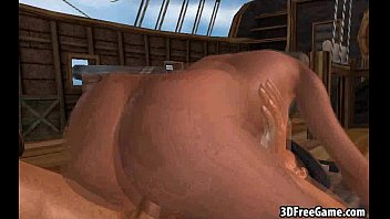 Preview 3 of 23hotbabe - This sexy 3D pirate babe is riding a big cock