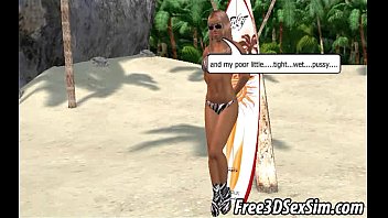 Preview 4 of Mather And Har Boy Story Sex - Tasty 3D babe getting her pussy pounded on the beach