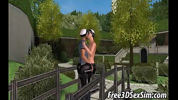 Preview 1 of Arybik Poren - Two horny 3D cops having sex in a public park
