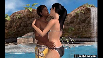 Preview 1 of Joni Jina - A sexy 3D brunette babe is fucked by a black cock