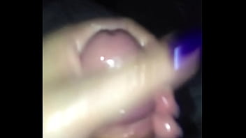 Preview 2 of Hot Milfs Handjob Cumshot - Purple nail hand cum
