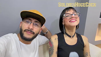 Preview 3 of Ind Vill - Beautiful tattooed girl starts her career as a porn actress giving me an incredible deepthroat blowjob