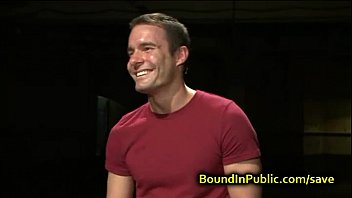 Preview 1 of Die Of Posituon Gay - Bound gay anal gangbanged in suspension