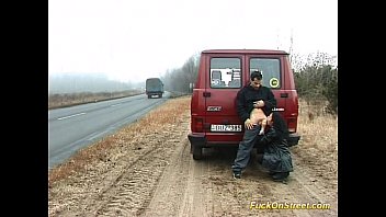 Preview 2 of Odin Sex - Brunette babe fucked on street