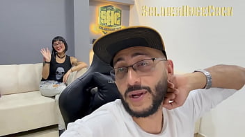 Preview 2 of Big Ass Playing Rent - Beautiful tattooed girl starts her career as a porn actress giving me an incredible deepthroat blowjob
