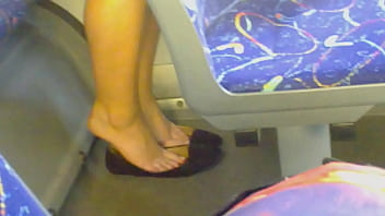 Preview 1 of 50 Vaja Sex - Very nice foot in public transport bus