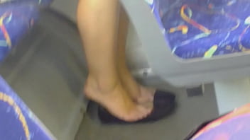 Preview 4 of 50 Vaja Sex - Very nice foot in public transport bus