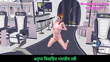 Preview 2 of Chut Ke Andar Ka Video - Marathi Audio Sex Story - A cute girl in th Airplane giving sexy nude poses - 3D Animated Cartoon Porn