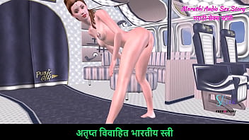 Preview 1 of Chut Ke Andar Ka Video - Marathi Audio Sex Story - A cute girl in th Airplane giving sexy nude poses - 3D Animated Cartoon Porn