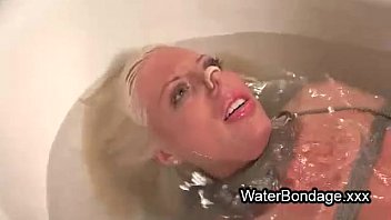 Preview 4 of Taboo Hijab Mom - Tied up busty blonde dived into tub