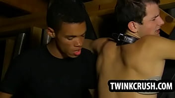 Preview 1 of 16 Eye Gael Sex - Teen twink gets spanked before taking a dildo