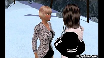 Preview 4 of Indian Brother Sex Little Sister - These two sexy big tit 3D babes are eating eachother out