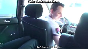 Preview 4 of Big Pooty Solo - girl sucks in the car in front of everybody