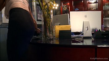 Preview 2 of Pas Com Porn - Busty Kelly Madison Has Hot Phone Sex In Her Office
