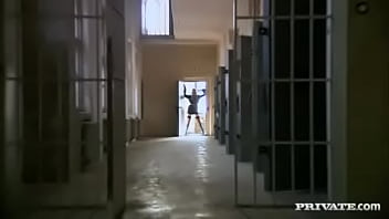 Preview 1 of Kristina Slatina - Gorgeous Big Boobed Blonde in Uniform Satisfies Two Jail Birds
