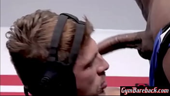 Preview 1 of Massage Lose Virginity - [GymBareback]- Interracial Bareback in the Wrestling ring