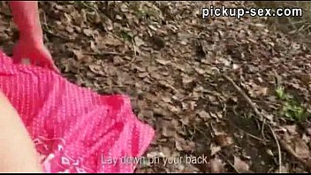 Preview 4 of Teatcher Big Tits Fuck - Cute amateur girl takes money and banged in the woods