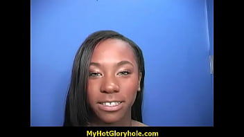 Preview 1 of Casting Falso Anal - Amateur ebony at the gloryhole 3