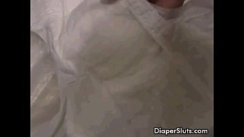 Preview 3 of Mom Big Busty Japanese - Sage has her first diaper slut training session