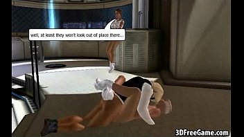 Preview 3 of Father In Law Bahu Sex - These two sexy 3D big tit blonde babes are sharing a cock