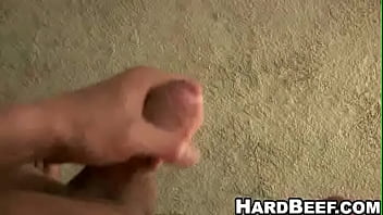 Preview 1 of Britich Maid - Muscular hunk jerks off his shaved hard cock