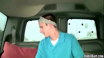 Preview 4 of Sunny Leonly Fucking - This sexy straight blindfolded hunk is blown by a stud