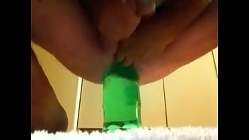 Preview 3 of Porn Rape Inwc - Gay man punches his cock while riding a soda bottle
