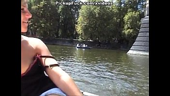 Preview 3 of Mp4 Bhabi Sex - blonde sucks dick on a boat in full view of the city