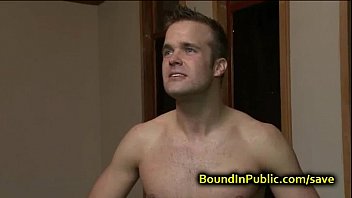 Preview 4 of Gay Kuwit - Bound gay face covered in cum in public