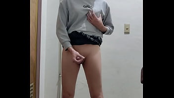 Preview 4 of Small Xcxx Videos - 【伪娘】美腿娘楼梯间手冲射出