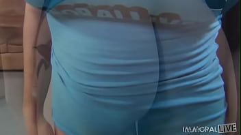 Preview 1 of Sunny Leone Ke Bal - Teen Sugar Tits Noelle Easton Gets Deep Dicked by Dan