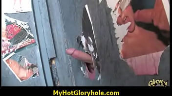 Preview 4 of Xxx Famyly - Gloryhole - Ebony sucking a strangers hard cock through the hole in the wall 27