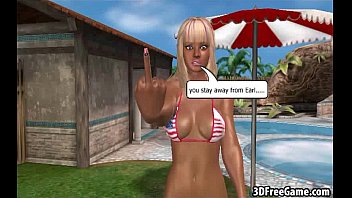 Preview 3 of Fader Doter - This sexy blonde 3D big tit babe is riding a cock